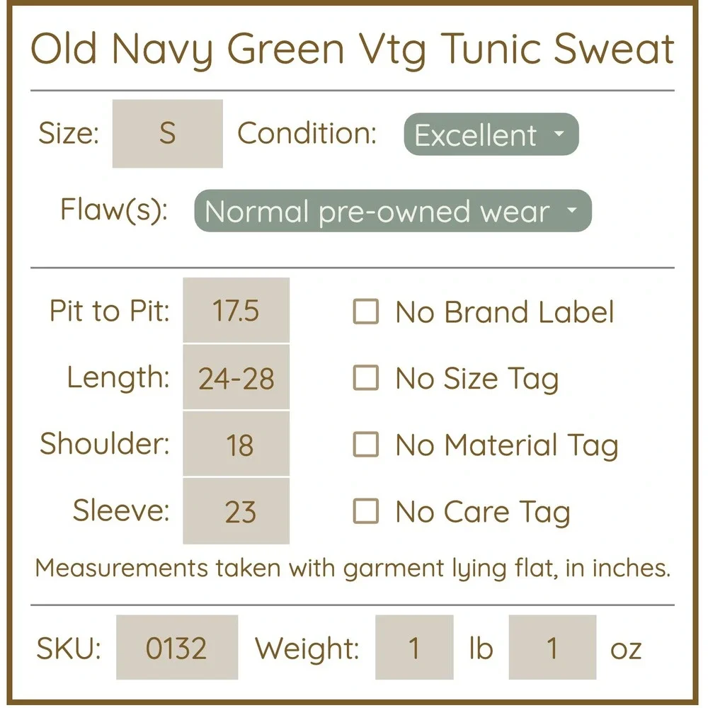 Old Navy Womens Tunic Sweater Sz S Green Fairycore Cottagecore Goblincore Earthy